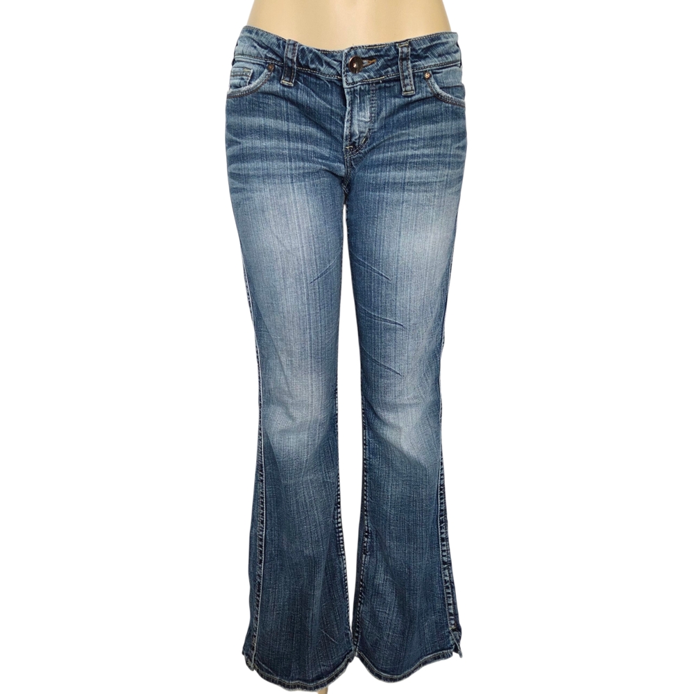 Silver Twisted Jeans Size-30